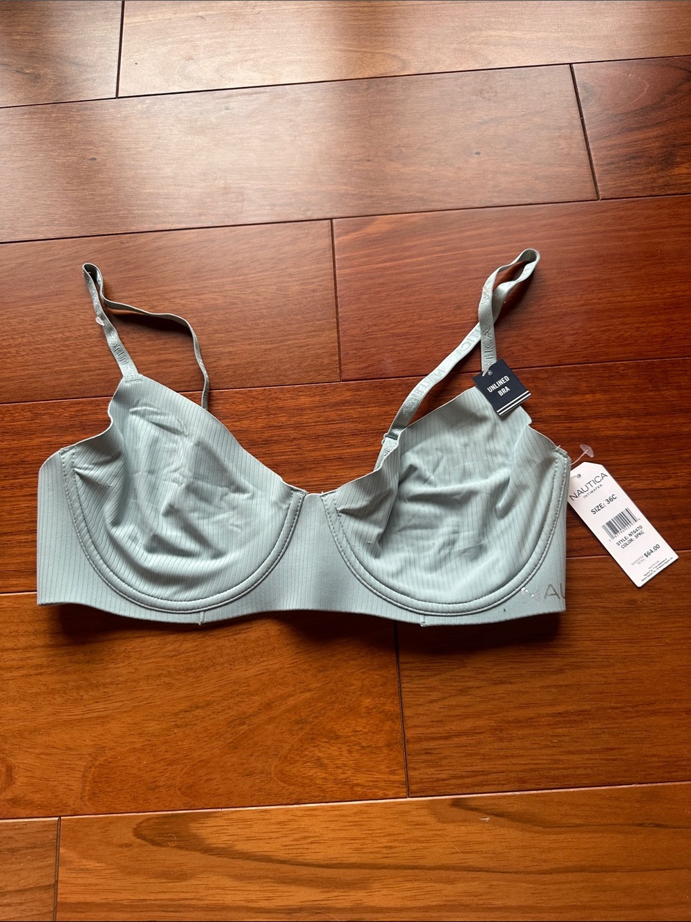 Nautica Sage Green Ribbed Underwire Bra